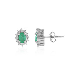 Zilveren oorbellen met Socoto smaragden