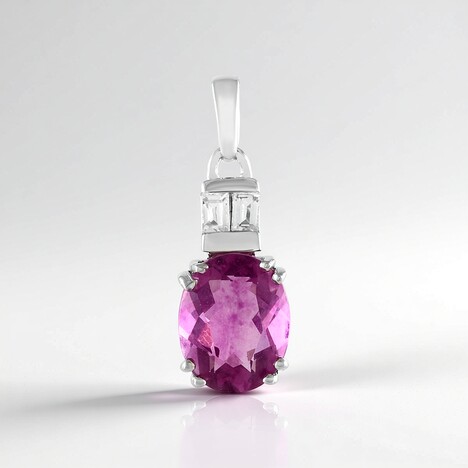 Ciondolo in argento con Fluorite Rosa