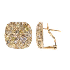 Gouden oorbellen met SI2 Fancy Diamanten