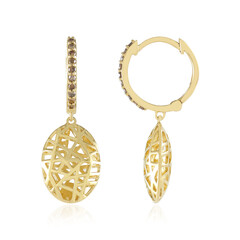 Orecchini in argento con Diamante Champagne I2 (Ornaments by de Melo)