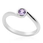 Zilveren ring met een Ceylon paarse saffier