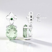 Pendientes en plata con Amatista verde
