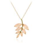 Peach Pastel Quartz Silver Necklace