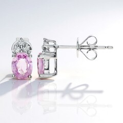Orecchini in oro con Zaffiro Rosa (CIRARI)