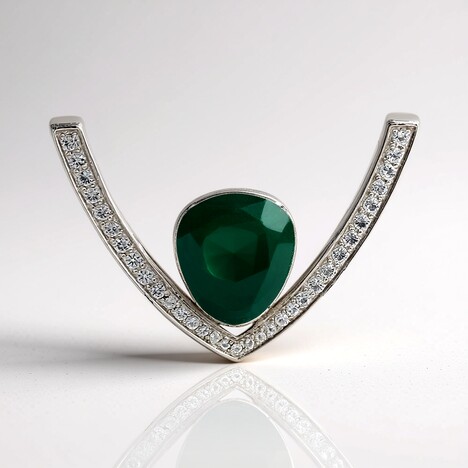 Ciondolo in argento con Topazio Bianco (MONOSONO COLLECTION)