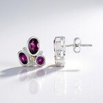 Orecchini in argento con Rodolite (Granulieren)