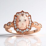 Bague en argent et Morganite du Brésil