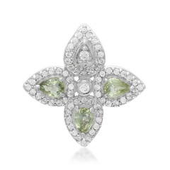 Colgante en plata con Zafiro verde no calentado