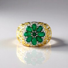 Anello in argento con Smeraldo Zambia (Gems en Vogue)