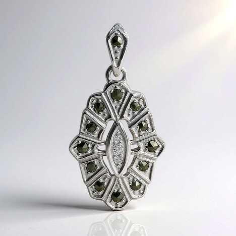 Ciondolo in argento con Diamante I2 (J) (Annette classic)