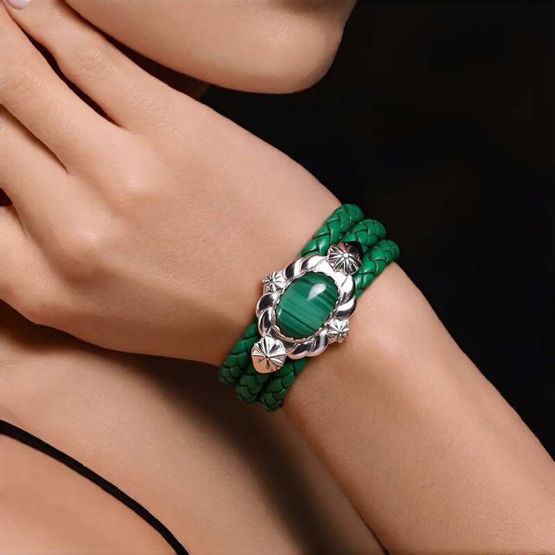 Armband met een Malachiet (Desert Chic)