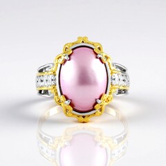 Anello in argento con Perla Mabe Rosa