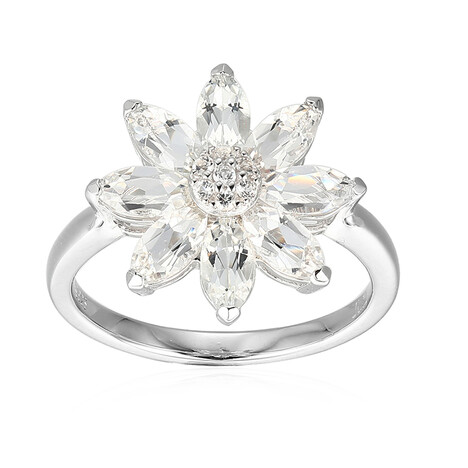 Anillo en plata con Topacio blanco