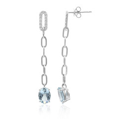 Boucles d'oreilles en or et Aigue-Marine du Brésil AAA (CIRARI)