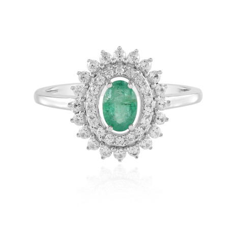 Colombian Emerald Silver Ring