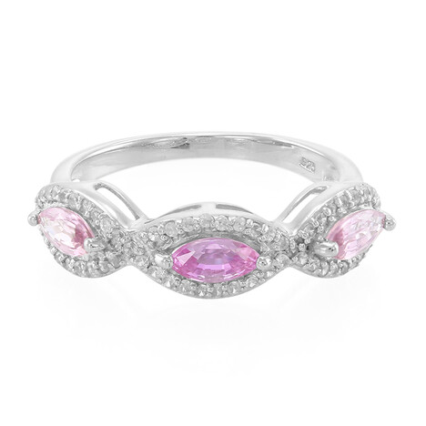 Pink Sapphire Silver Ring