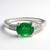 Anello placcato in platino con Smeraldo Bahia