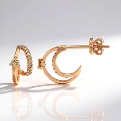 Orecchini in oro con Diamante Rose de France SI1 di Argyle (Annette)