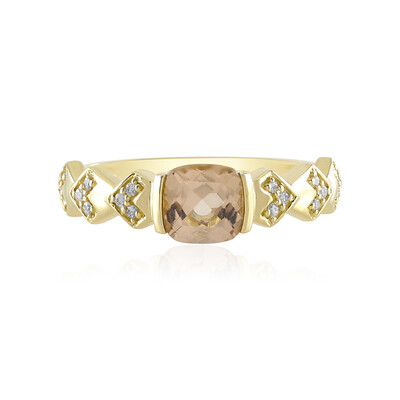 Anillo en oro con Morganita AAA de Madagascar (de Melo)