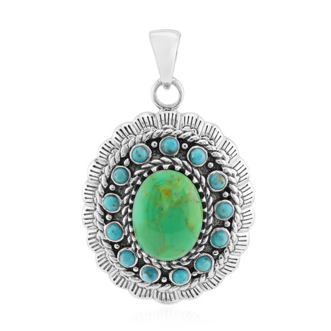 Zilveren hanger met een Groene Turqoois (Faszination Türkis)
