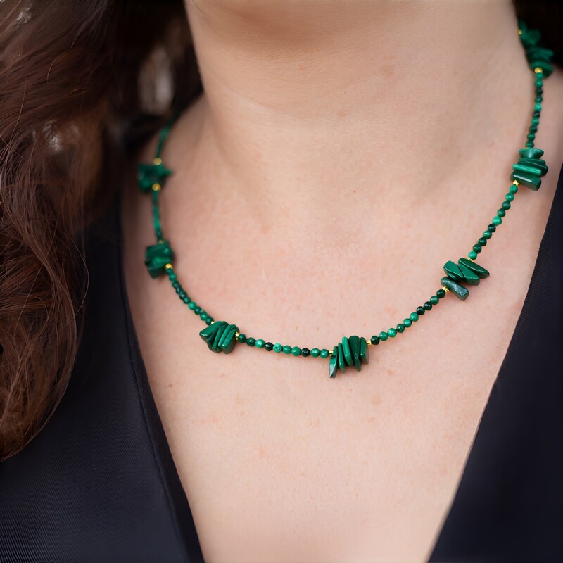 Collier en argent et Malachite