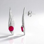 Orecchini in argento con Calcedonio Lampone (SAELOCANA)