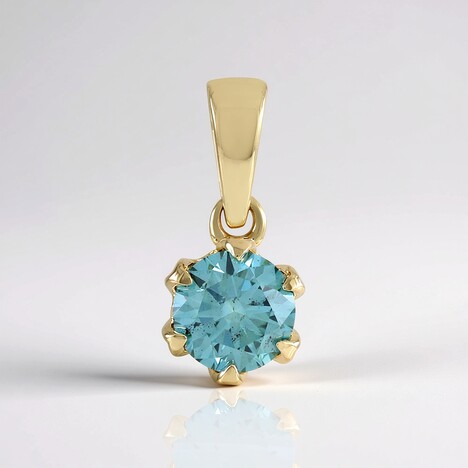 Ciondolo in oro con Diamante Blu Cielo I2 (SUHANA)