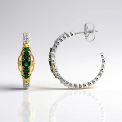 Orecchini in argento con Smeraldo Zambia
