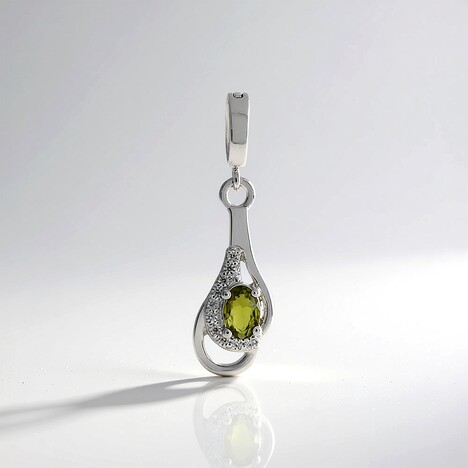 Ciondolo in argento con Tormalina Verde