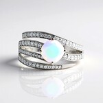 Zilveren ring met een AAA Welo-opaal (de Melo Essence)