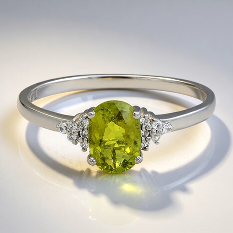 Anello placcato in platino con Tormalina Cuprian