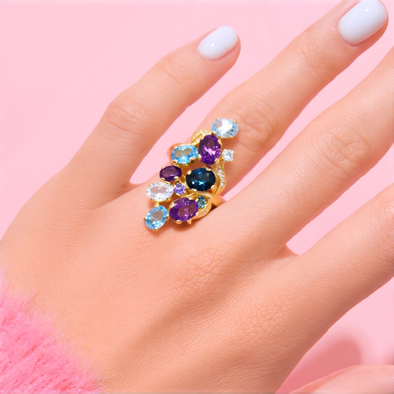 Anello in argento con Ametista (Dallas Prince Designs)