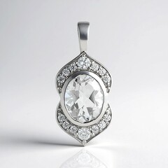 Ciondolo in argento con Quarzo Bianco