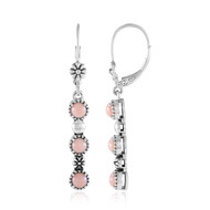 Pinkfarbener Opal-Silberohrringe (Desert Chic)