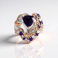 Anello in argento con Ametista (Gems en Vogue)