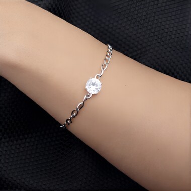 Bracciale in argento con Topazio Bianco