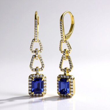 14K AAA Tanzanite Gold Earrings (CIRARI)