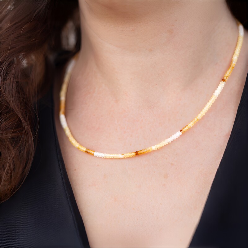 Citrin-Silberhalskette