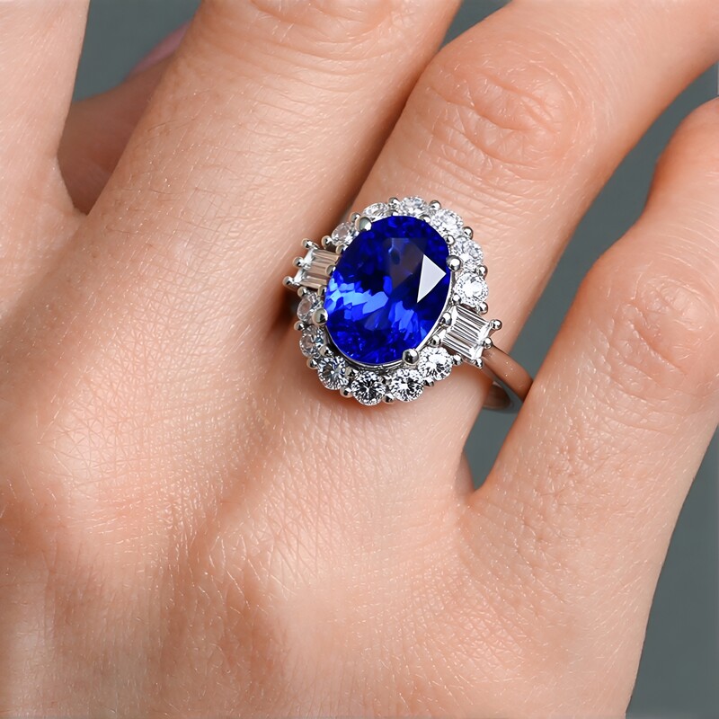 Gouden ring met een AAA tanzaniet (CIRARI)