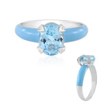 Zilveren ring met een hemel-blauwe topaas