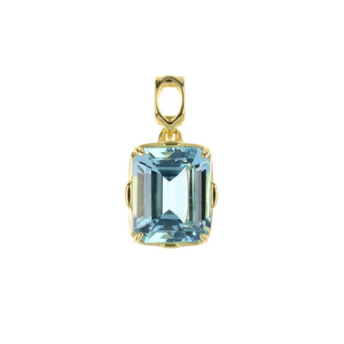 Colgante en oro con Topacio azul cielo (dagen)