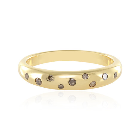 I3 Champagner-Diamant-Silberring