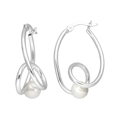 Orecchini in argento con Perla d'Acqua Dolce Bianca