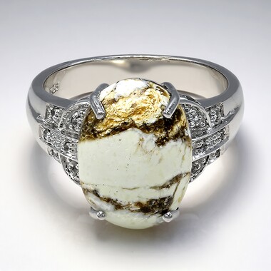 Anello in argento con Magnesite