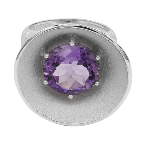 Zilveren ring met een Zambia-amethist