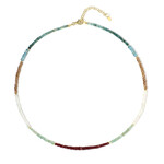 Zilveren halsketting met Longido robijnen