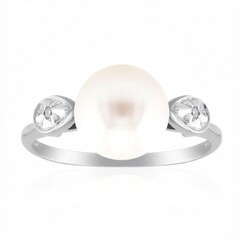 Bague en or et Perle blanche de culture d'eau douce (TPC)