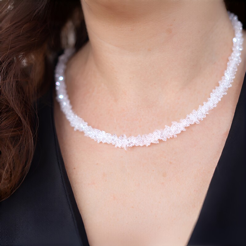 Collana in argento con Quarzo Bianco