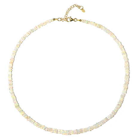 Zilveren halsketting met Welo-opalen