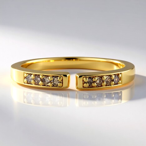 Anello in argento con Diamante Champagne I3